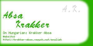 absa krakker business card